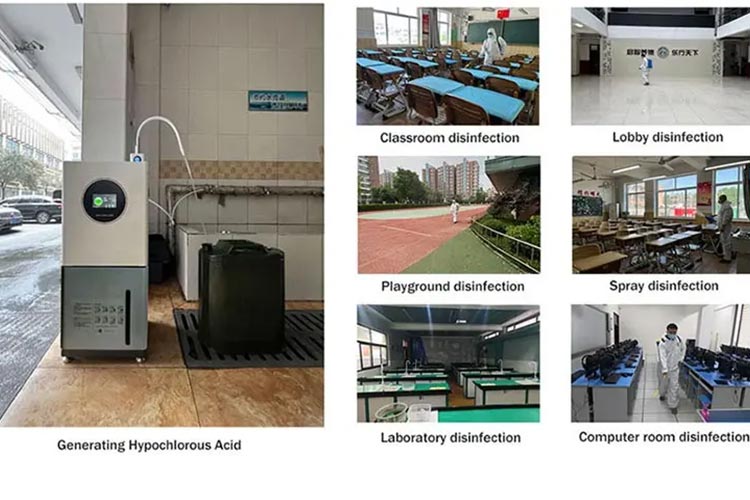 Máy tạo axit hypochlorous cho trường học Máy tạo axit hypochlorous cho trường học