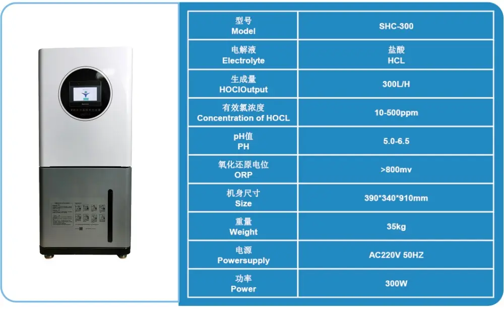 เครื่องกำเนิดไฟฟ้า Shine HOCl SHC-300 เครื่องกำเนิดไฟฟ้า Shine HOCl SHC-300