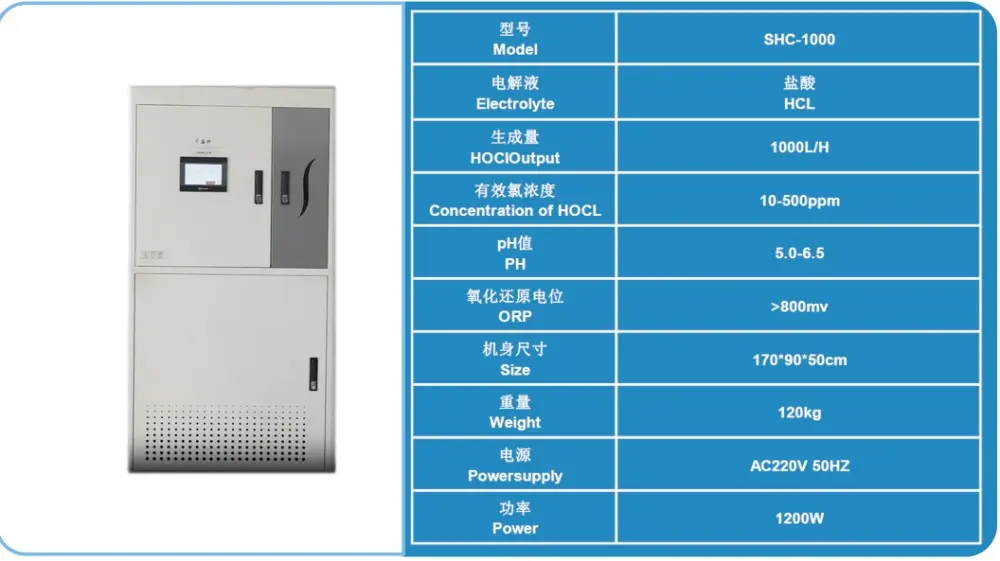 เครื่องกำเนิดไฟฟ้า Shine HOCl SHC-1000 เครื่องกำเนิดไฟฟ้า Shine HOCl SHC-1000