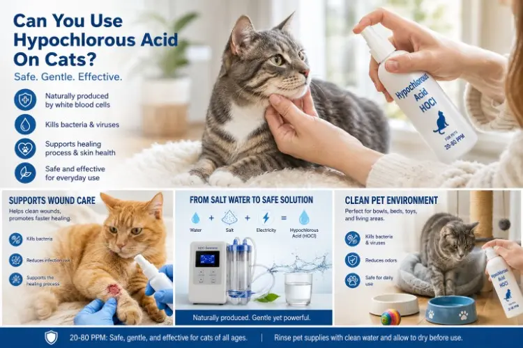 ¿Se puede usar ácido hipocloroso en gatos