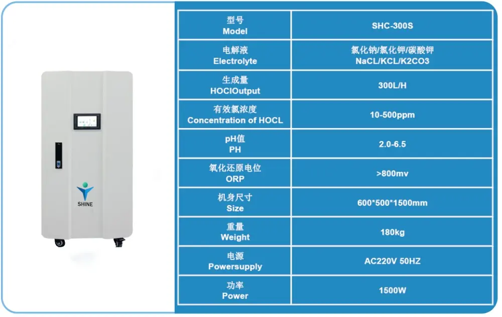 เครื่องกำเนิดไฟฟ้า Shine HOCl SHC-300S เครื่องกำเนิดไฟฟ้า Shine HOCl SHC-300S